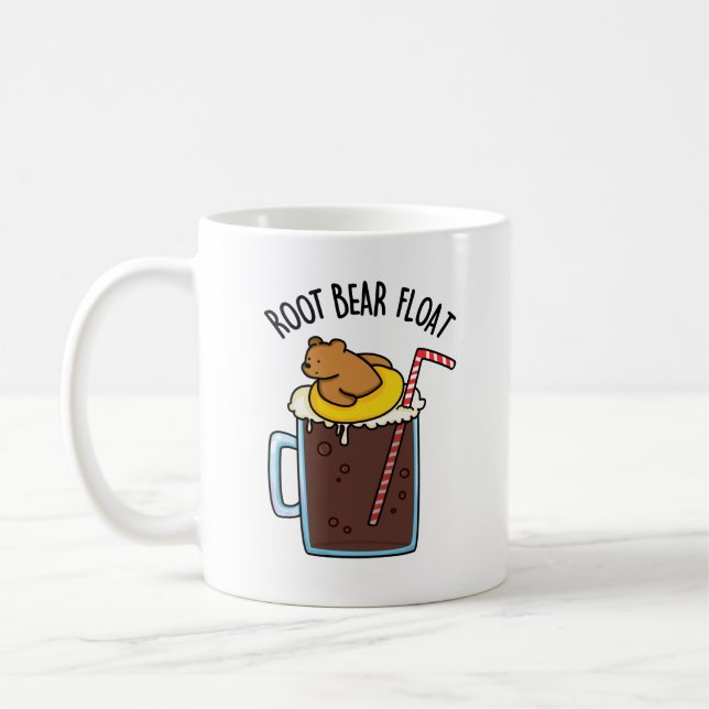 Root Bear Flyter Funny Root Beer Pun Kaffemugg (Vänster)