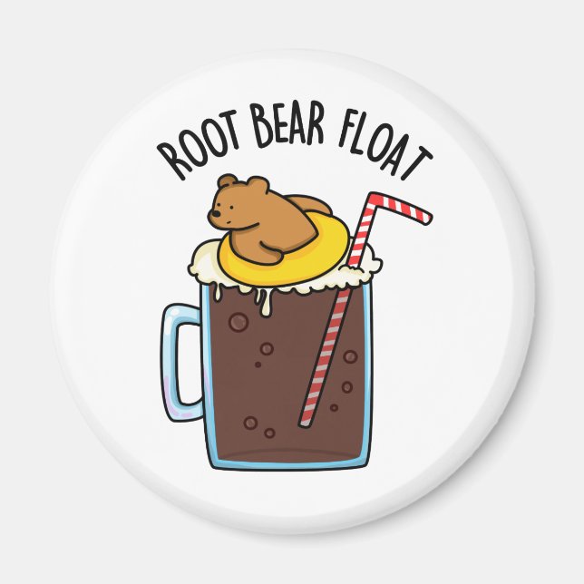 Root Bear Flyter Funny Root Beer Pun Magnet (Framsidan)