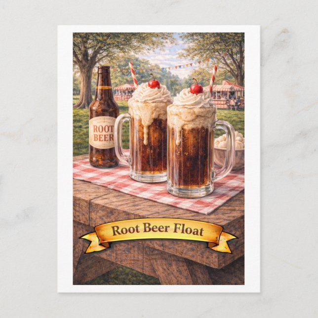 Root Beer Float (American Food Series) Vykort (Framsida)