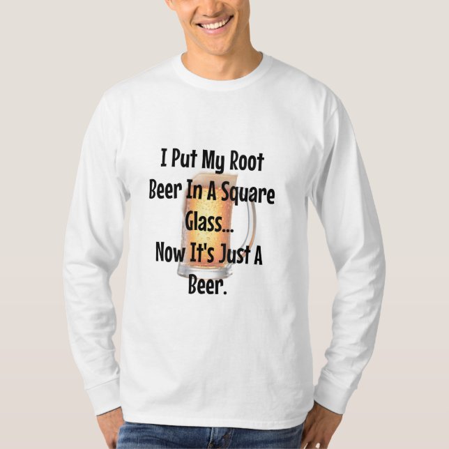 Root Beer Square Kopp Math Joke Shirt Funny T (Framsida)