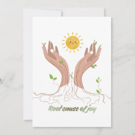 Root Cause of Joy | Nature Hands and Sun Greeting  Julkort