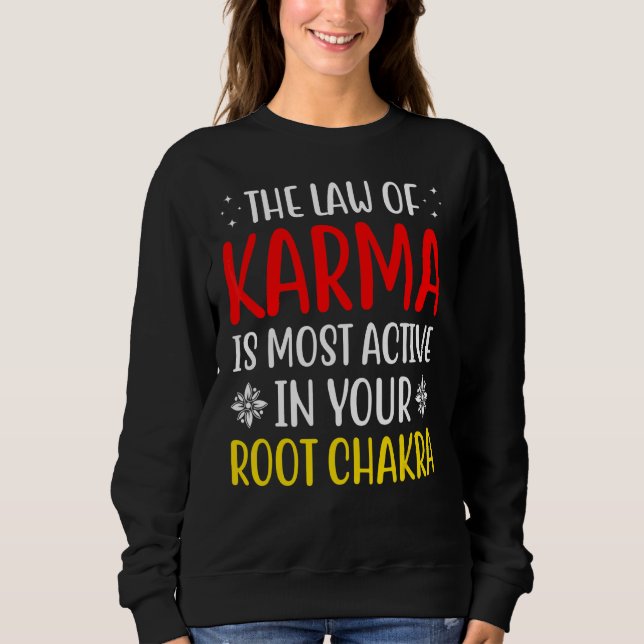 Root Chakra Chakra Law of Karma Chakra Attraktion T Shirt (Framsida)