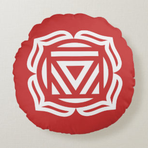 Root Chakra Energy Round Pillow Rund Kudde