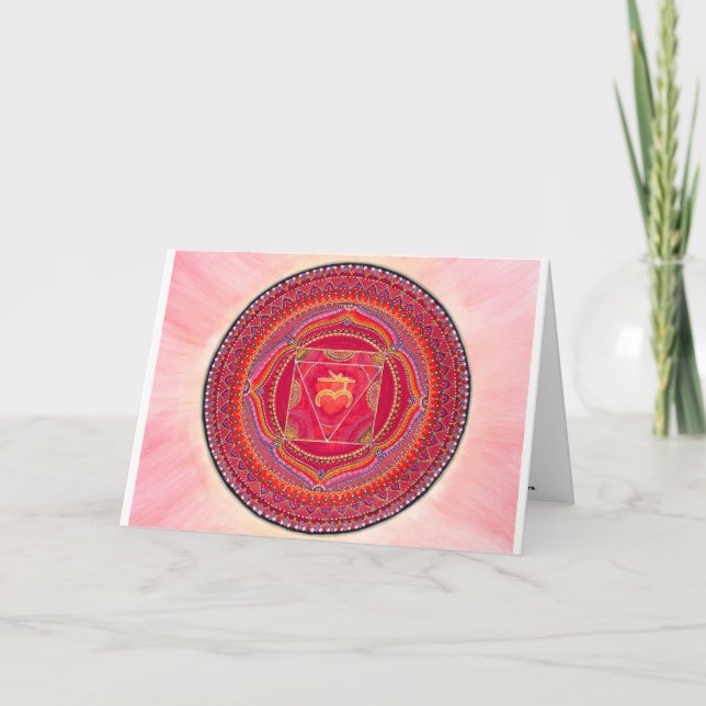 Root Chakra Mandala-hälsningskort Kort (Framsida)