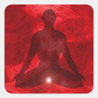 Root Chakra Muladhara Fyrkantigt Klistermärke