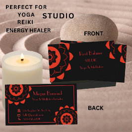 Root Ground Chakra Red Mandala Yoga Studio Visitkort