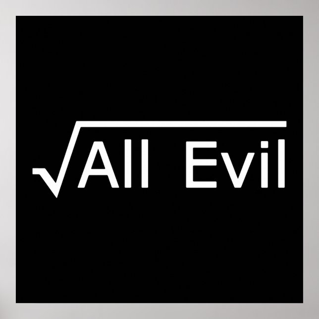 Root of All Evil - Funny Math Expression Poster (Framsidan)