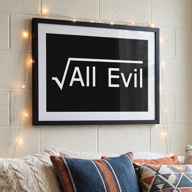 Root of All Evil - Funny Math Expression Poster (Skapare uppladdad)