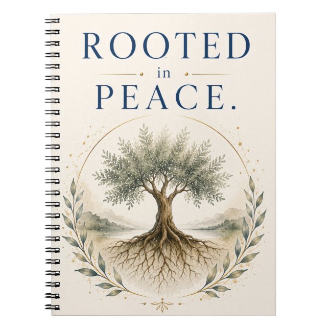 Rootad i fred mindfulness-journal anteckningsbok (Framsidan)
