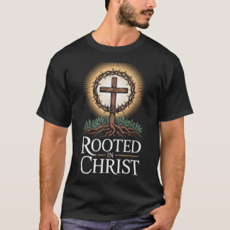Rootad i Kristus-tröja Jesus Vintage-kors Kristna T Shirt