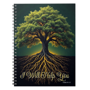 Rootad i tro Tillväxt Journal - Oak Tree Art Anteckningsbok