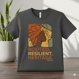 Rootad Motståndskraft Arv Svarta Historien Månad 2 T Shirt