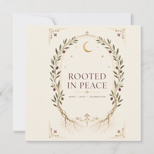 Rootad Romantik Plum Olive Personlig Bröllopsprese Tack Kort (Framsida)