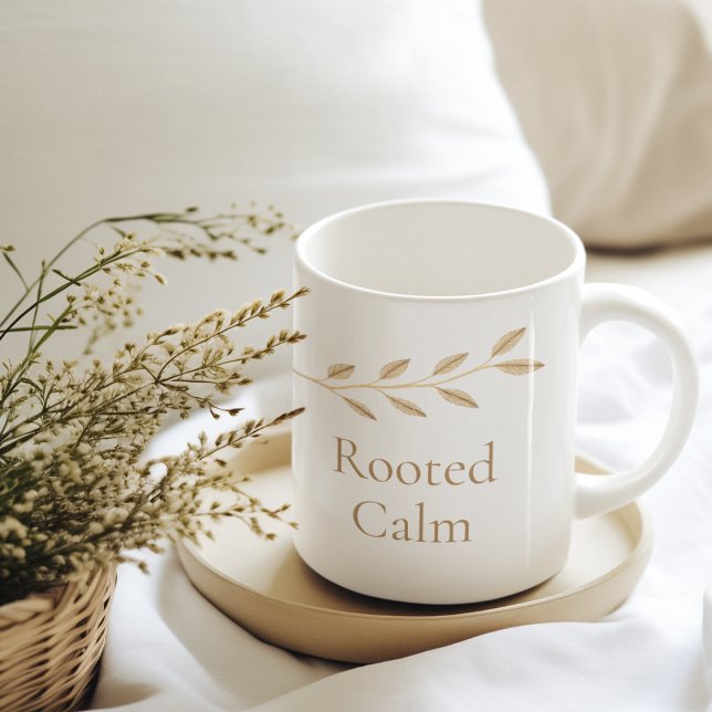 Rooted Calm Vine Classic Mug, 11 oz Kaffemugg (Folk-inspired vine accents in muted tones designed for quiet, everyday coffee moments.)