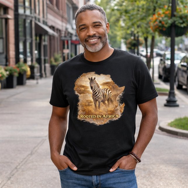Rooted in Africa Zebra | African Wildlife Pride T Shirt (Skapare uppladdad)