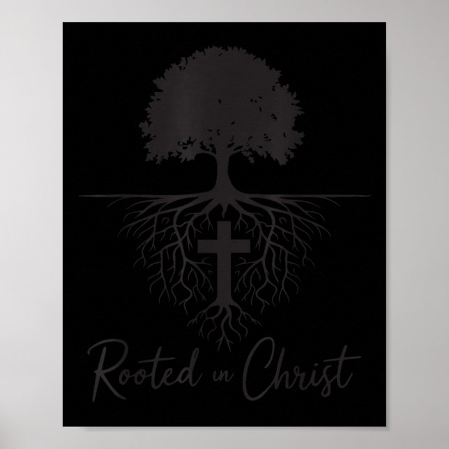 Rooted In Christ Christian Kids Mens God Son Broth Poster (Framsidan)