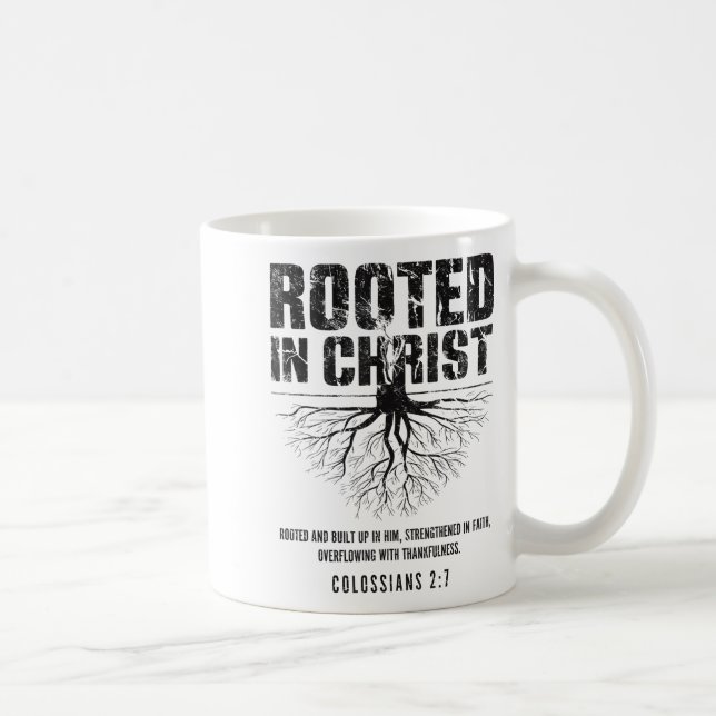 Rooted In Christ Christian Nge Bible Verse Colossi Kaffemugg (Höger)