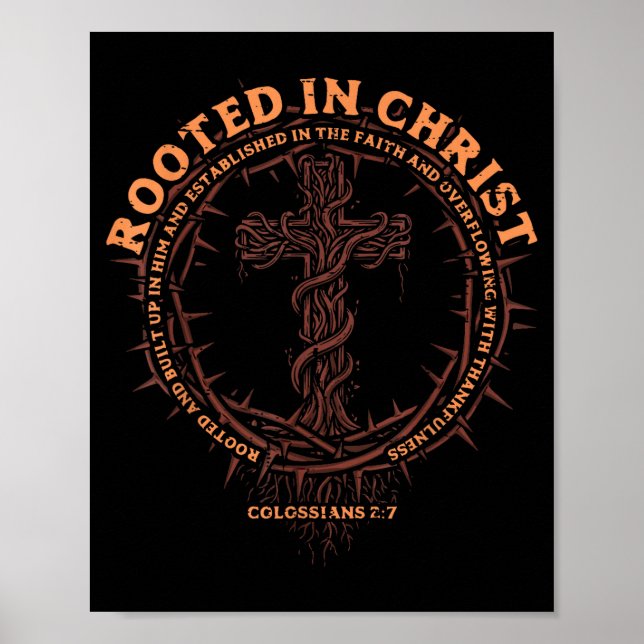 Rooted In Christ Christian Religious God Men Women Poster (Framsidan)