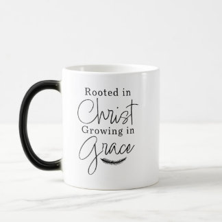 Rooted in Christ Growing in Grace Religious Magisk Mugg