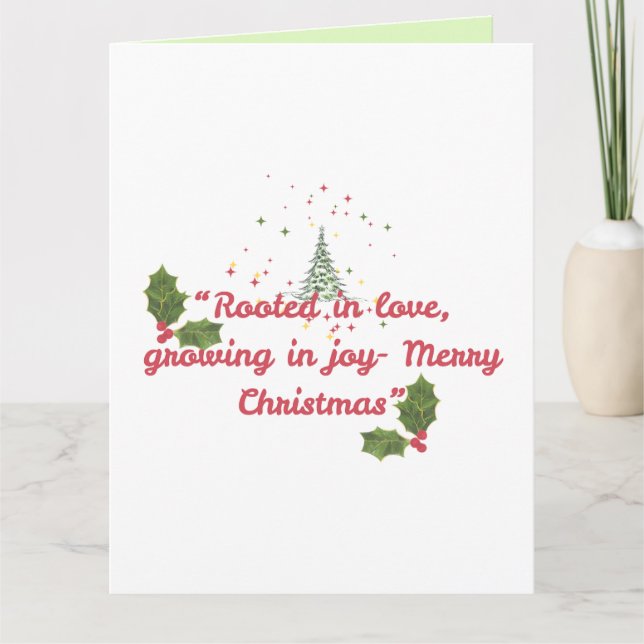 Rooted in Love, Growing in Joy—Botanical Christmas Kort (Framsida)