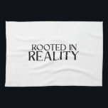 Rooted In Reality Minimalist Typewriter  Kökshandduk<br><div class="desc">Utility meets clear perspective. Premium cotton towel featuring high-contrast typewriter typography,  blending daily function with a clean,  stoic aesthetic.</div>