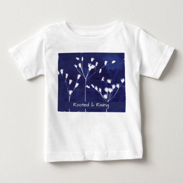 Rooted & Rising Original Cyanotype Konst T Shirt (Framsida)