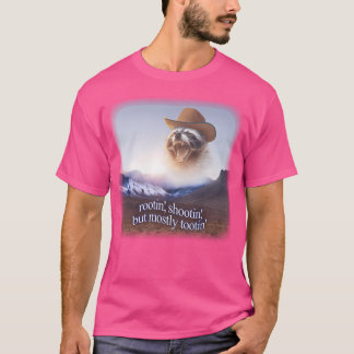 Rootin Shootin men mest Tootin CowboyRaccoon Wo T Shirt