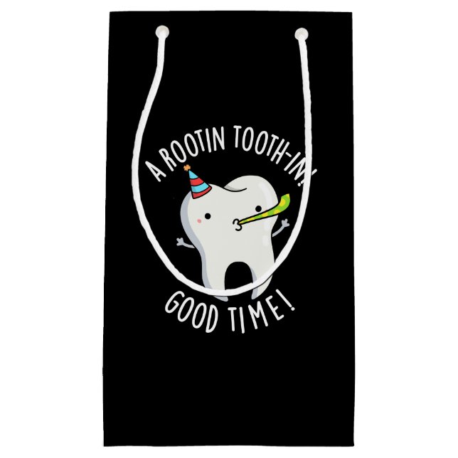 Rootin Toothin Bra Time Dental Tooth Pun Mörk BG (Framsidan)