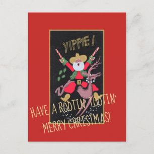 Rootin Tootin Cowboy Santa Helg Vykort