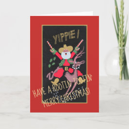 Rootin Tootin Cowboy Santa Helgkort