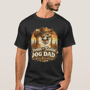 Rootin Tootin Hundpappa Cowboy T-Shirt Roligt Pres