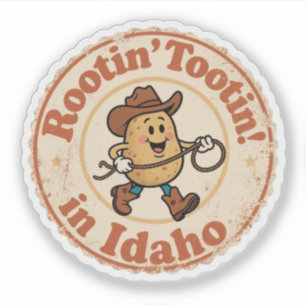 Rootin' Tootin' Idaho-potatis cowboy-konst Klistermärken