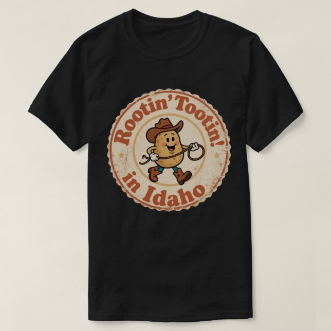 Rootin' Tootin' Idaho-potatis-kowboy-konst T Shirt (Design framsida)
