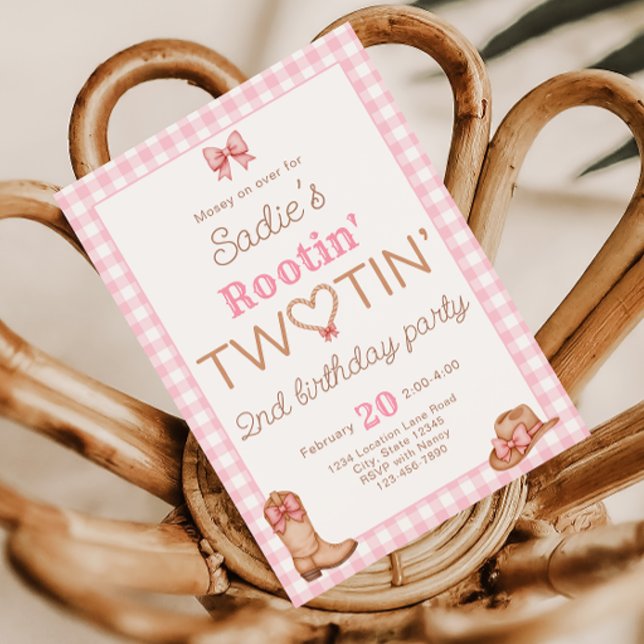Rootin Twotin Rodeo 2nd Birthday Invitation Inbjudningar (Skapare uppladdad)