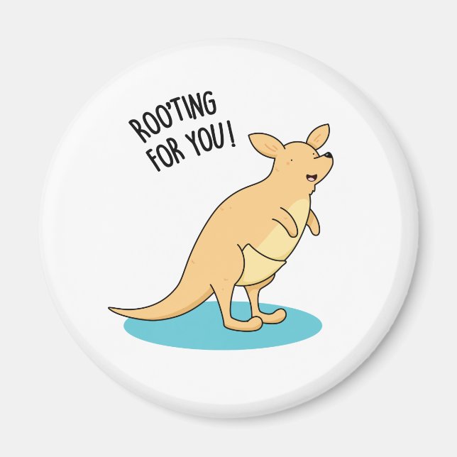 RooTing åt dig, unge Kangaroo Pun Magnet (Framsidan)
