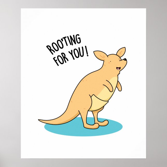 RooTing åt dig, unge Kangaroo Pun Poster (Framsidan)