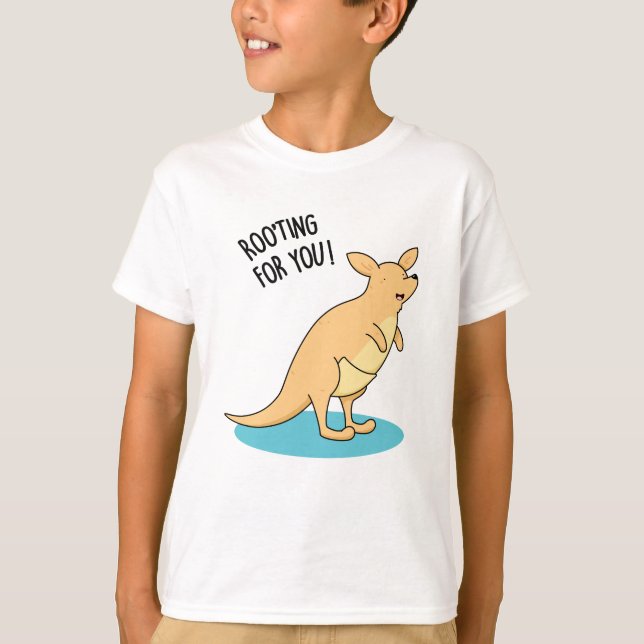 RooTing åt dig, unge Kangaroo Pun T Shirt (Framsida)
