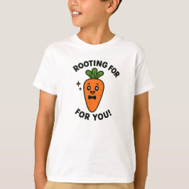 Rooting For You Cute Orange Carrot Design T Shirt