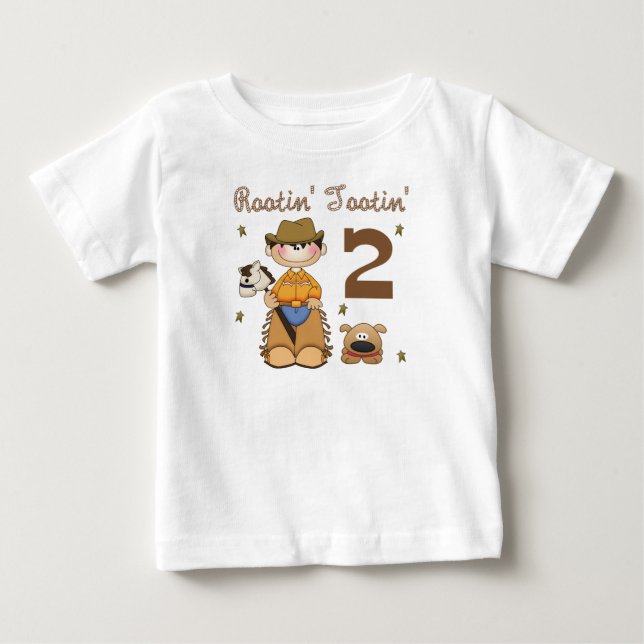 Rootin'Tootin'2 Year Old Cowboy T-shirt (Framsida)