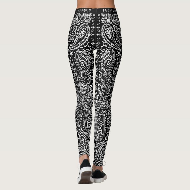 Root'n Toot'n svart-vit bandana  Leggings (Baksida)