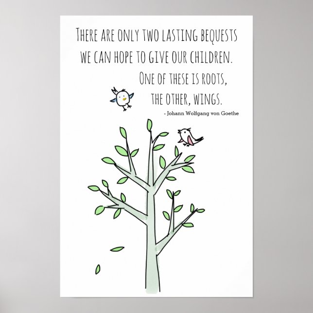Roots and Wings Inspiring Parenting Quote Poster (Framsidan)