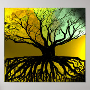 Roots Blue och Grönt Poster