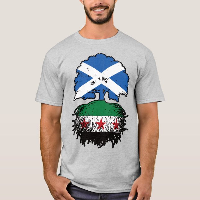 Roots & Crown: Skottland–Syrien Träd T Shirt (Framsida)