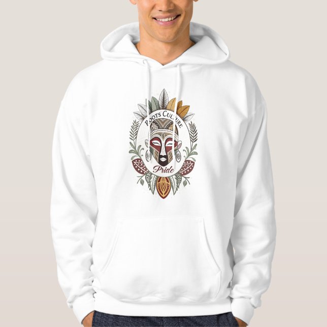 Roots Culture Pride Hoodie – Minimal Guld & Svart  (Framsida)