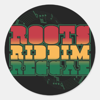 Roots Riddim Reggae Runt Klistermärke
