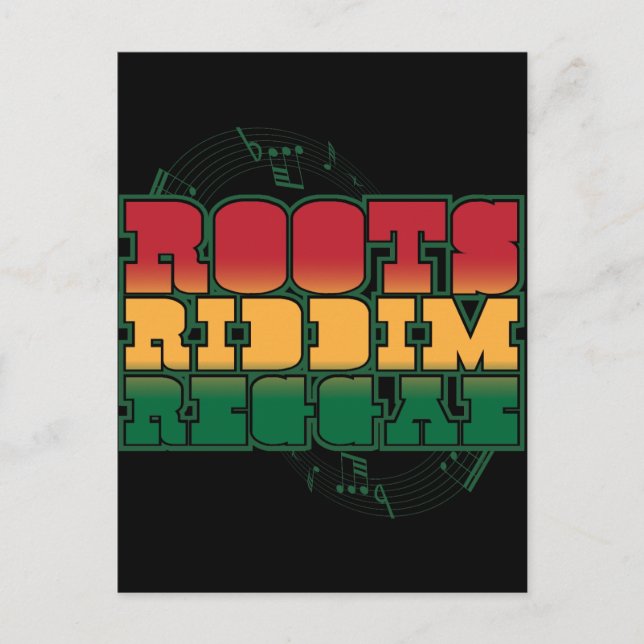 Roots Riddim Reggae Vykort (Framsida)