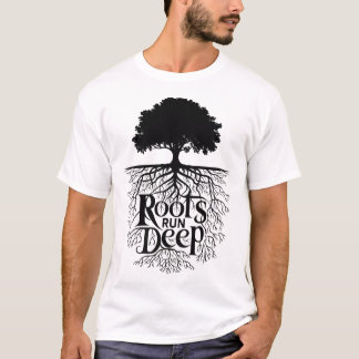 Roots Springa Deep Träd Illustration T Shirt