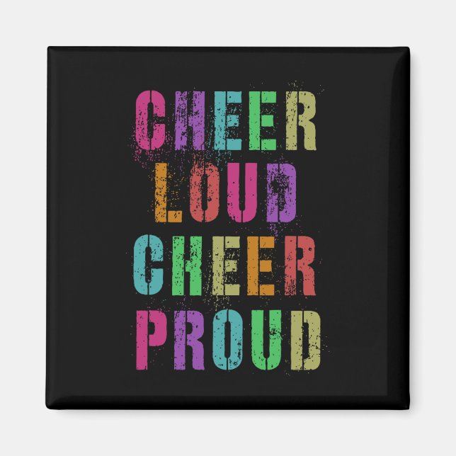 Rop Loud Rop Stolt Cheerleading Lag Cheerlead Magnet (Framsidan)