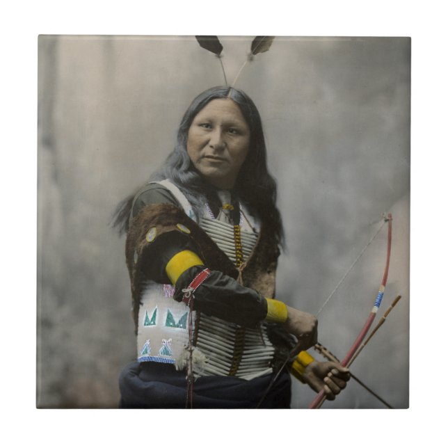 Rop på den Oglala Sioux indier 1899 Kakelplatta (Framsidan)