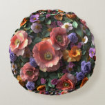 Ropa de cama  Fundas de edredón Rund Kudde<br><div class="desc">This design was created exclusively for Zazzle, made for those who appreciate the kind of detail that turns a gift or space into something unforgettable. Each flower in this composition doesn’t just decorate—it radiates its own life and color. This is not just a floral arrangement; it’s a celebration of natural...</div>